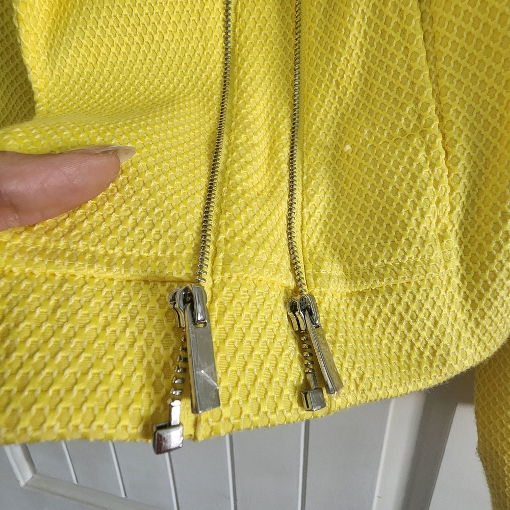 NWT 1. State Yellow Tailored Blazer W/ Convertable Slerves Zippers - Picture 2 of 6